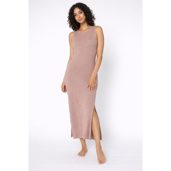 Barefoot Dreams Dresses & Skirts - Barefoot‎ Dreams CozyChic Ultra Lite Ribbed Column Maxi Dress Faded Rose S NWT